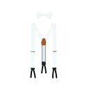 トラファルガー メンズ ベルト アクセサリー Men's Sutton Solid Color Silk Brace and Bow Tie Combo Whi...