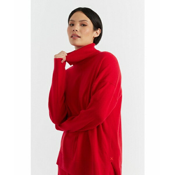 シンティアンドパーカー レディース ニット&セーター アウター Chinti & Parker Women's Relaxed Roll Neck Wool & Cashmere Sweater Velvet red