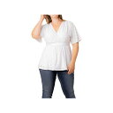 キヨナ レディース カットソー トップス Plus Size Sunny Day Eyelet Top White(4)