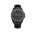 ペリーエリス メンズ 腕時計 アクセサリー Men's Solar Powered Silver Tone Deep Green Dial Sunburst Strap Watch Gunmetal(2)