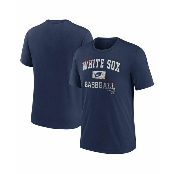 ナイキ メンズ シャツ トップス Men's Navy Chicago White Sox Cooperstown Collection Arch Tri-Blend T-Shirt Navy