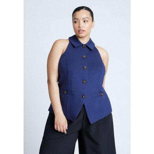 エロクイ レディース カットソー トップス Plus Size Halter Vest Top Maritime blue エロクイ レディース カットソー トップス Plus Size Halter Vest Top Maritime blue