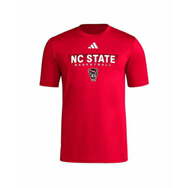 アディダス メンズ シャツ トップス Men's Red NC State Wolfpack Locker On-Court In The Fade Pregame AEROREADY T-Shirt Red