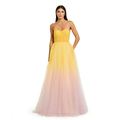 マックダガル レディース ワンピース トップス Women's Strapless Sweetheart Ombre Tulle Ballgown Pink lemonade マックダガル レディース ワンピース トップス Women's Strapless Sweetheart Ombre Tulle Ballgown Pink lemonade