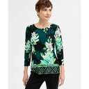 ジェイエムコレクション レディース カットソー トップス Petite 3/4-Sleeve Jacquard Top, Exclusively at Macy's Deep Black(4)