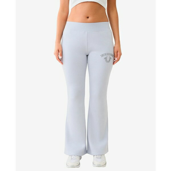 トゥルーレリジョン レディース カジュアルパンツ ボトムス Women's Crystal Logo Mid Rise Bootcut Pants Zen Blue
