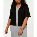 ロビービー レディース ニット&セーター アウター Plus Size Open-Front Shrug Navy(4)