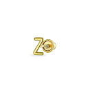 ブリング レディース ピアス&イヤリング アクセサリー Minimalist Real Yellow 14K Gold Capital Block Alphab...