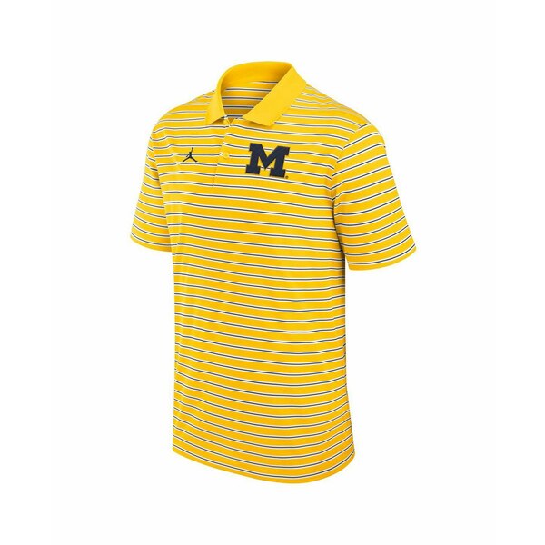 ジョーダン メンズ シャツ トップス Men's Maize/White Michigan Wolverines Primetime Victory Striped Performance Polo Maize, White