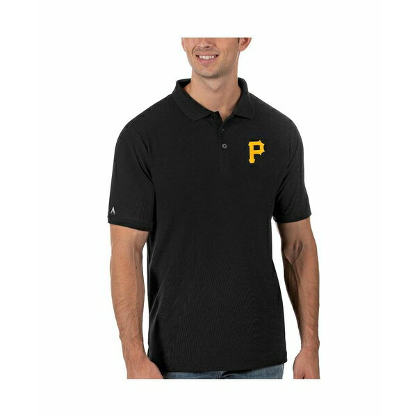 ƥ   ȥåץ Men's Black Pittsburgh Pirates Legacy Pique Polo S...