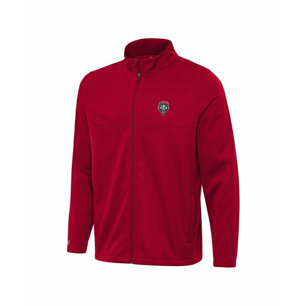 アンティグア メンズ ジャケット＆ブルゾン アウター Men's Cherry New Mexico Lobos Links 2 Full-Zip Golf Jacket Red