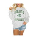 ゲームデイ レディース カットソー トップス Women's Steel Colorado State Rams Good Vibes Premium Fleece Drop Shoulder Pullover Sweatshirt Steel