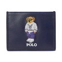 ラルフローレン メンズ 財布 アクセサリー Men's Polo Bear Leather Card Case Navy