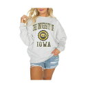 ゲームデイ レディース カットソー トップス Women's Steel Iowa Hawkeyes Good Vibes Premium Fleece Drop Shoulder Pullover Sweatshirt Steel