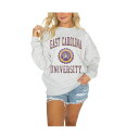 ゲームデイ レディース カットソー トップス Women's Gray ECU Pirates Drop Shoulder Fleece Drop Pullover Sweatshirt Gray