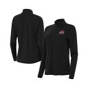 アンティグア レディース カットソー トップス Women's Heather Black Ohio State Buckeyes Bright Quarter-Zip Top Heather Black(4)