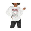 ゲームデイ レディース カットソー トップス Women's White Arkansas Razorbacks Drop Shoulder Fleece Drop Pullover Sweatshirt White