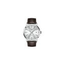 ティソット メンズ 腕時計 アクセサリー Men's Swiss Automatic Classic Dream Brown Leather Strap Watch 42mm Silver その1