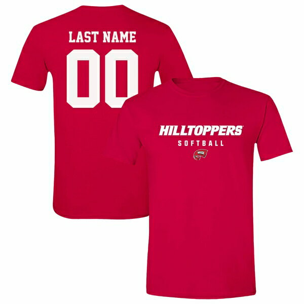 アスリートスレッド メンズ Tシャツ トップス Western Kentucky Hilltoppers Unisex NIL PickAPlayer Softball Shirsey TShirt Red