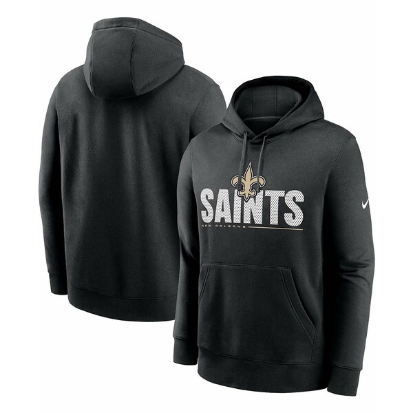 ナイキ メンズ パーカー・スウェットシャツ アウター Men's Big and Tall Black New Orleans Saints Team Impact Club Pullover Hoodie Black