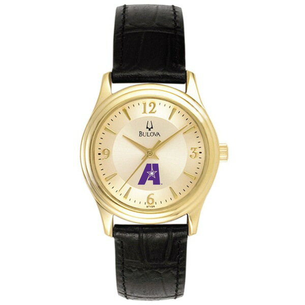 楽天astyブロバ レディース 腕時計 アクセサリー LSUA Generals Bulova Women's Stainless Steel Watch with Leather Band Gold/Black