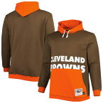 ミッチェル&ネス メンズ パーカー・スウェットシャツ アウター Cleveland Browns Mitchell & Ness Big & Tall Big Face Pullover Hoodie Brown/Orange