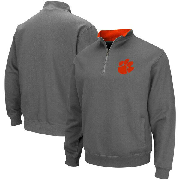 コロシアム メンズ ジャケット＆ブルゾン アウター Clemson Tigers Colosseum Tortugas Logo QuarterZip Pullover Jacket Charcoal