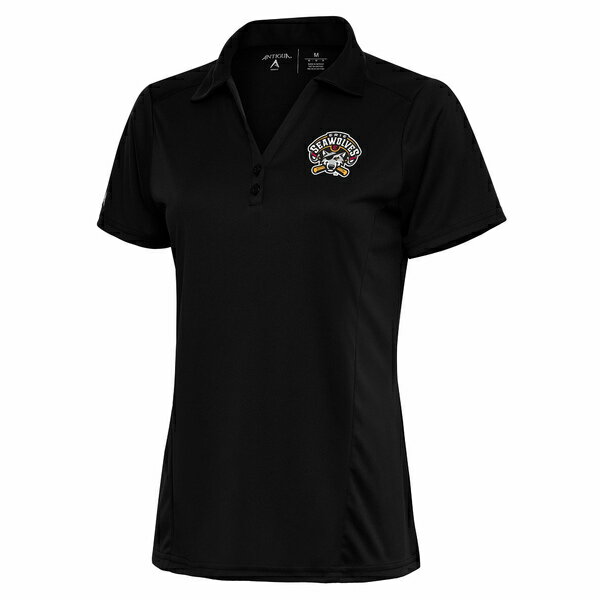 アンティグア レディース ポロシャツ トップス Erie SeaWolves Antigua Women's Tribute Polo Black