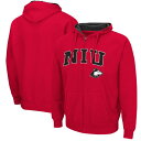 コロシアム メンズ パーカー・スウェットシャツ アウター Northern Illinois Huskies Colosseum Arch & Logo 3.0 FullZip Hoodie Cardinal