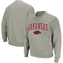 コロシアム メンズ パーカー・スウェットシャツ アウター Arkansas Razorbacks Colosseum Arch & Logo Crew Neck Sweatshirt Heather Gray