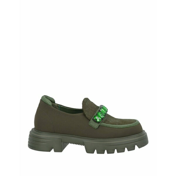 【送料無料】 ジャノット レディース スリッポン・ローファー シューズ Loafers Green