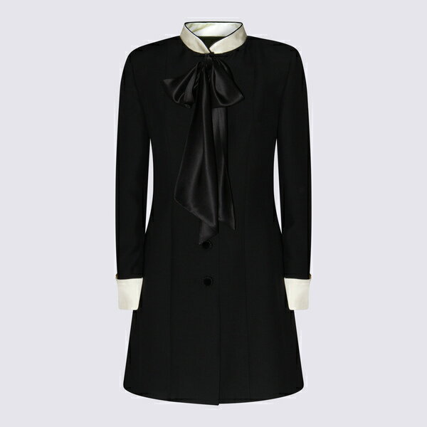 ヴァレンティノ レディース ワンピース トップス Black Wool Mini Dress NERO/CHAMPAGNEのサムネイル