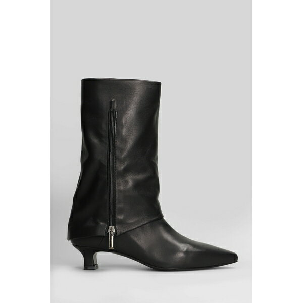 ザ・セラー レディース ブーツ シューズ Low Heels Ankle Boots In Black Leather black