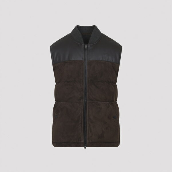 ブリオーニ メンズ ジャケット&ブルゾン アウター Puffer Gilet Dark Brown
