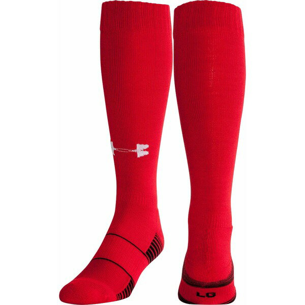 アンダーアーマー レディース 靴下 アンダーウェア Under Armour Team Football OTC Socks 2 Pack Red