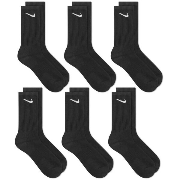 iCL Y C A_[EFA Nike Cotton Cushion Crew Sock - 6 Pack Black