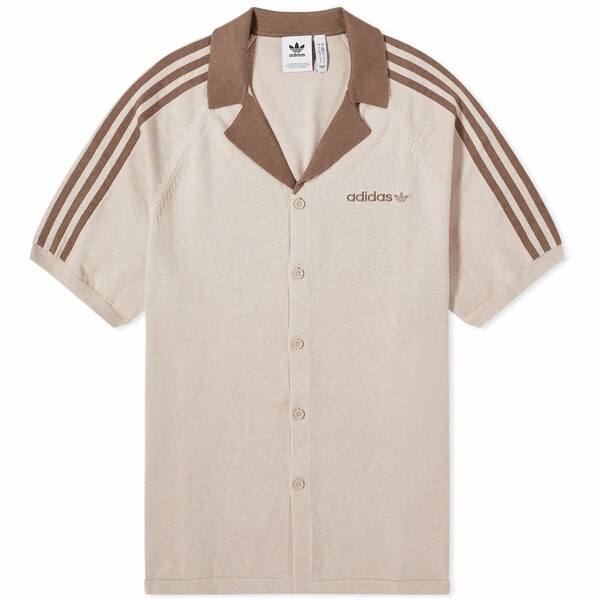 アディダス メンズ シャツ トップス Adidas Knitted T-shirt Neutrals