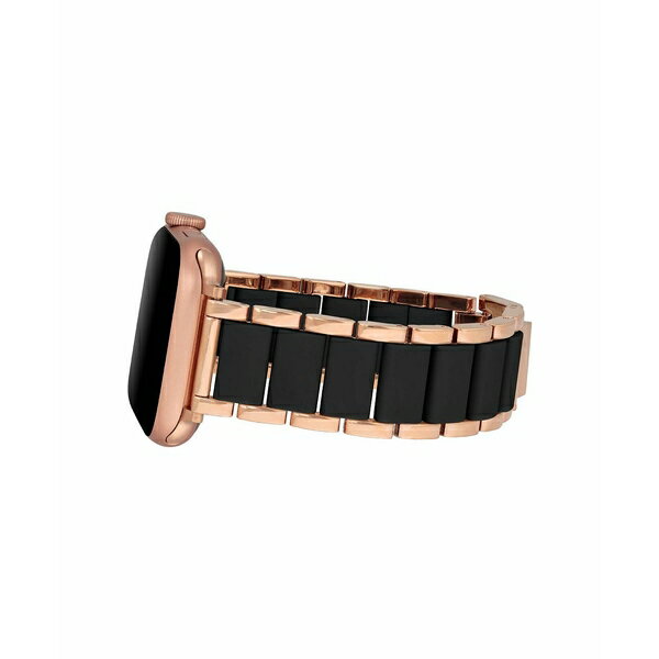 アンクライン レディース 腕時計 アクセサリー Women's Rose Gold-Tone Alloy and Black Link Bracelet Compatible with 38/40/41mm Apple Watch Black, Rose Gold-Tone