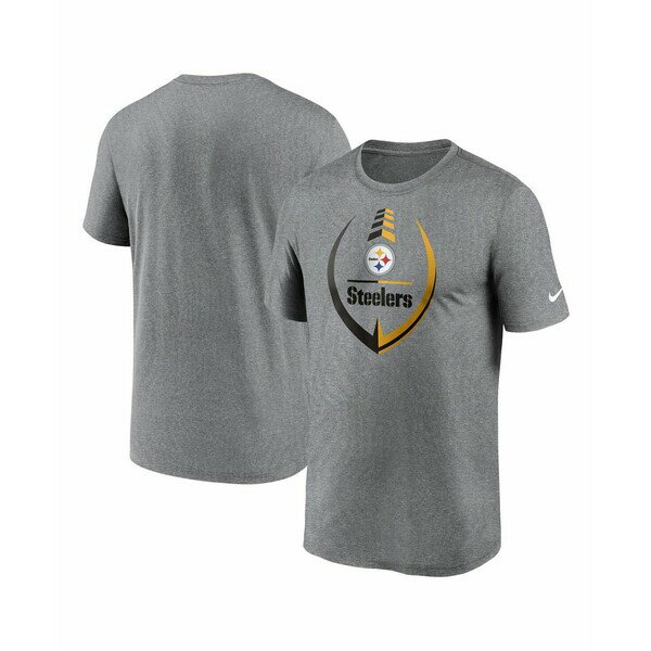 ナイキ レディース Tシャツ トップス Men's Heathered Gray Pittsburgh Steelers Icon Legend Performance T-shirt Heathered Gray
