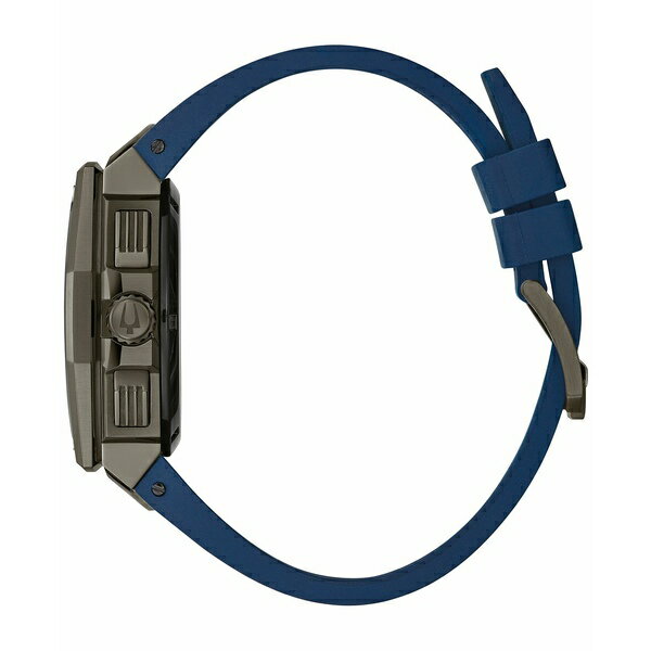 ブロバ レディース 腕時計 アクセサリー Men's Chronograph Precisionist X Blue EPDM Rubber Strap Watch 44.5mm Blue