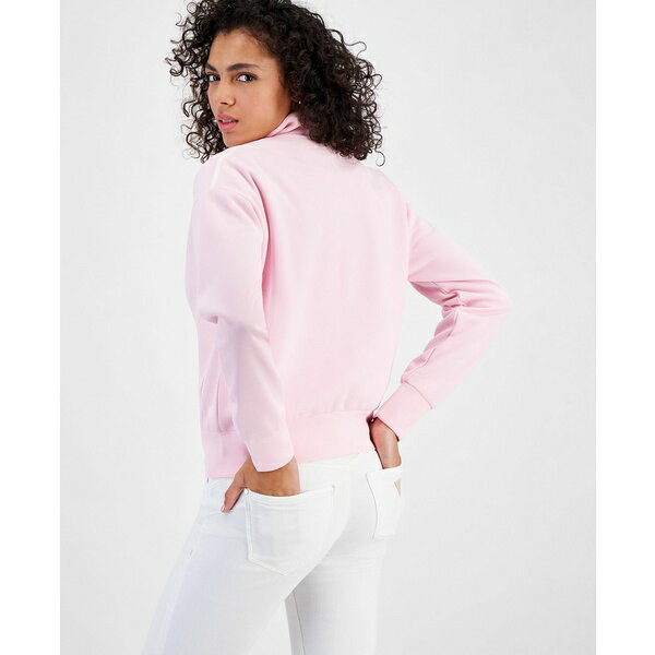 ゲス レディース ジャケット＆ブルゾン アウター Women's Mylah Zip Front Contrast Trim Sweatshirt DRAGON PINK