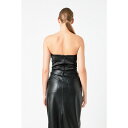 エンドレスローズ レディース カットソー トップス Women 039 s Satin Strapless Curved Bustier Top Black