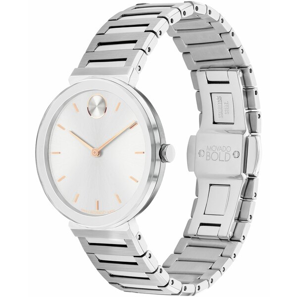 モバド モバド レディース 腕時計 アクセサリー Women's Bold Horizon Swiss Quartz Silver-Tone Stainless Steel Watch 34mm Silver-Tone