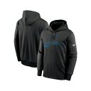 ナイキ メンズ パーカー・スウェットシャツ アウター Men's Black Carolina Panthers Performance Pullover Hoodie Black