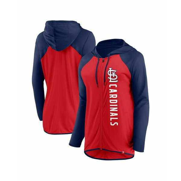 ファナティクス レディース ジャケット&ブルゾン アウター Women's Red/Navy St. Louis Cardinals Forever Fan Full-Zip Hoodie Jacket Red/Navy