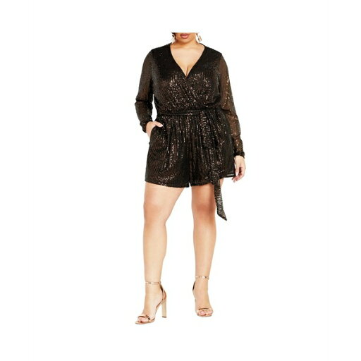 シティーシック レディース ワンピース トップス Women's Sequin Romper Bronze シティーシック レディース ワンピース トップス Women's Sequin Romper Bronze