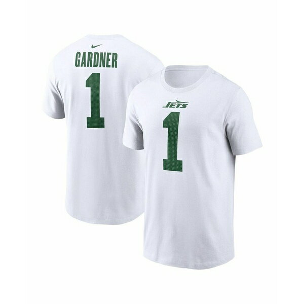 ʥ   ȥåץ Men's Ahmad Sauce Gardner White New York Jets Legacy Player Name and Number T-shirt White
