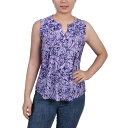 ニューヨークコレクション レディース カットソー トップス Petite Sleeveless Jacquard Y-neck Top Plum Jackrain(4)