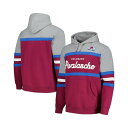 ミッチェル&ネス メンズ パーカー・スウェットシャツ アウター Men's Burgundy, Gray Colorado Avalanche Head Coach Pullover Hoodie Burgundy, Gray