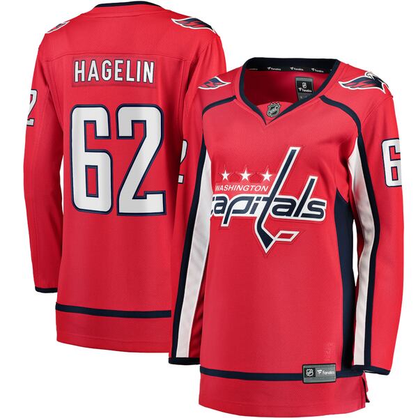 ファナティクス レディース ユニフォーム トップス Carl Hagelin Washington Capitals Fanatics Branded Women's Home Breakaway Player Jersey Red